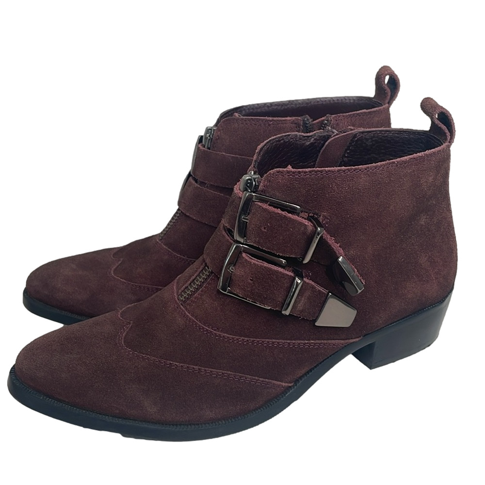 Office London Burgundy Suede booties size 37